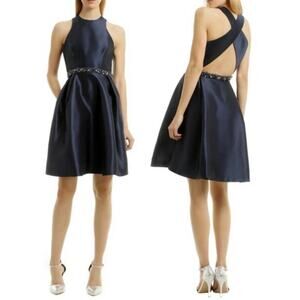 Monique Lhuillier Navy We Belong Together Dress 6